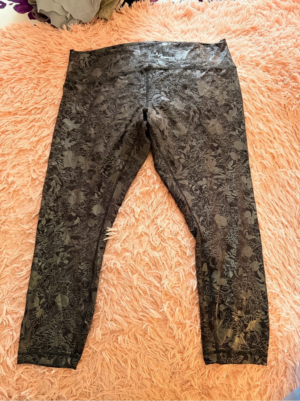lululemon athletica Black Printed High-Waist Capri Leggings